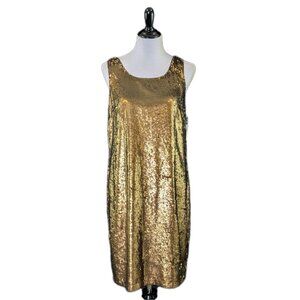 LAUREN RALPH LAUREN Sequined Sleeveless Dress in Copper